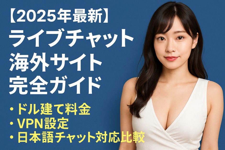 【2025年最新】ライブチャット海外サイト完全ガイド - ドル建て料金・VPN設定・日本語チャット対応比較