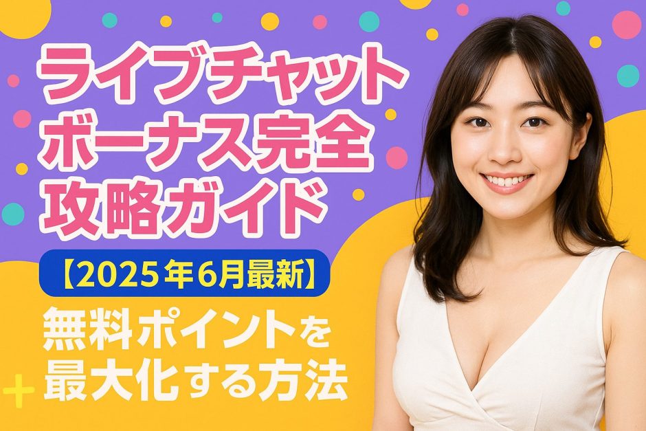 ライブチャット ボーナス完全攻略ガイド【2025年6月最新】無料ポイントを最大化する方法